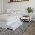 thumbnail image 4 of Nexera Oslo Ensemble de Chambre à Coucher 3 Pcs à Double Rangement, Blanc, Grand Lit, 4 of 6