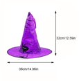 thumbnail image 3 of Purple Halloween Witch Hat Light String For Holiday Decor, Hanging Led Fairy Lights For Indoor Outdoor Use, Festive Party Decoration, 2 Pieces Set, 3 of 7