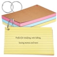 thumbnail image 1 of Miangastore 150 Pcs Flash Cards Ruled Index Cards Double Sided Studying Flash Cards Colored Index Cards With Rings, 1 of 8