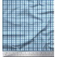 thumbnail image 1 of Soimoi Blue Japan Crepe Satin Fabric Window Pane Check Print Fabric by Yard 42 Inch Wide, 1 of 3