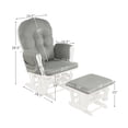 thumbnail image 2 of Patiojoy Fauteuil Berçant Chaise de Nurserie pour Bébé Fauteuil à Bascule avec Ottoman et Pochette de Rangement Gris Pâle, 2 of 6