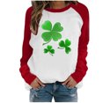 thumbnail image 1 of Bowake Womens St. Patrick's Day Sweatshirt Printed Round Neck Raglan Long Sleeve Tops Casual Loose Pullover Blouse, 1 of 4