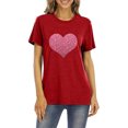 thumbnail image 3 of EGNMCR T-Shirts pour Femmes T-Shirt pour Femmes Cœur Scintillant Graphique Saint-Valentin Manches Courtes T-Shirts Hauts, 3 of 4