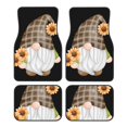 thumbnail image 1 of Kdxio Sunflower Gnomes 4 Print Car Floor Mats Universal SUV Front Rear Floor Foot Mats 4-Piece Full Set with Non-Slip Rubber Backing Car Accessories for Most Cars, 1 of 7