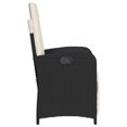 thumbnail image 3 of vidaXL Chaise de Jardin Inclinable avec Repose-Pieds en Rotin Poly Noir, 3 of 5
