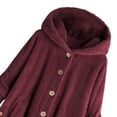 thumbnail image 3 of Winter Coat Sweatshirt for Women Plush Solid Button Long Sleeve, 3 of 9