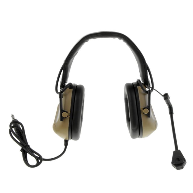 Casque de Chasse Pliable Rembourré Doux pour Communication Électronique, Beige