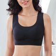 thumbnail image 5 of B91xZ Soutiens-Gorge pour Femmes Col Rond Rembourré Faible Impact pour Yoga, Noir G, 5 of 5