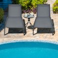 thumbnail image 2 of Costway Lot de 2 Chaises Longues de Patio, Dossier Inclinable Réglable, avec Roues, Gris, 2 of 10