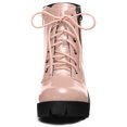 thumbnail image 3 of Unique Bargains Women's Rounded Toe Side Zip Combat Block Heel Ankle Boots, 3 of 6