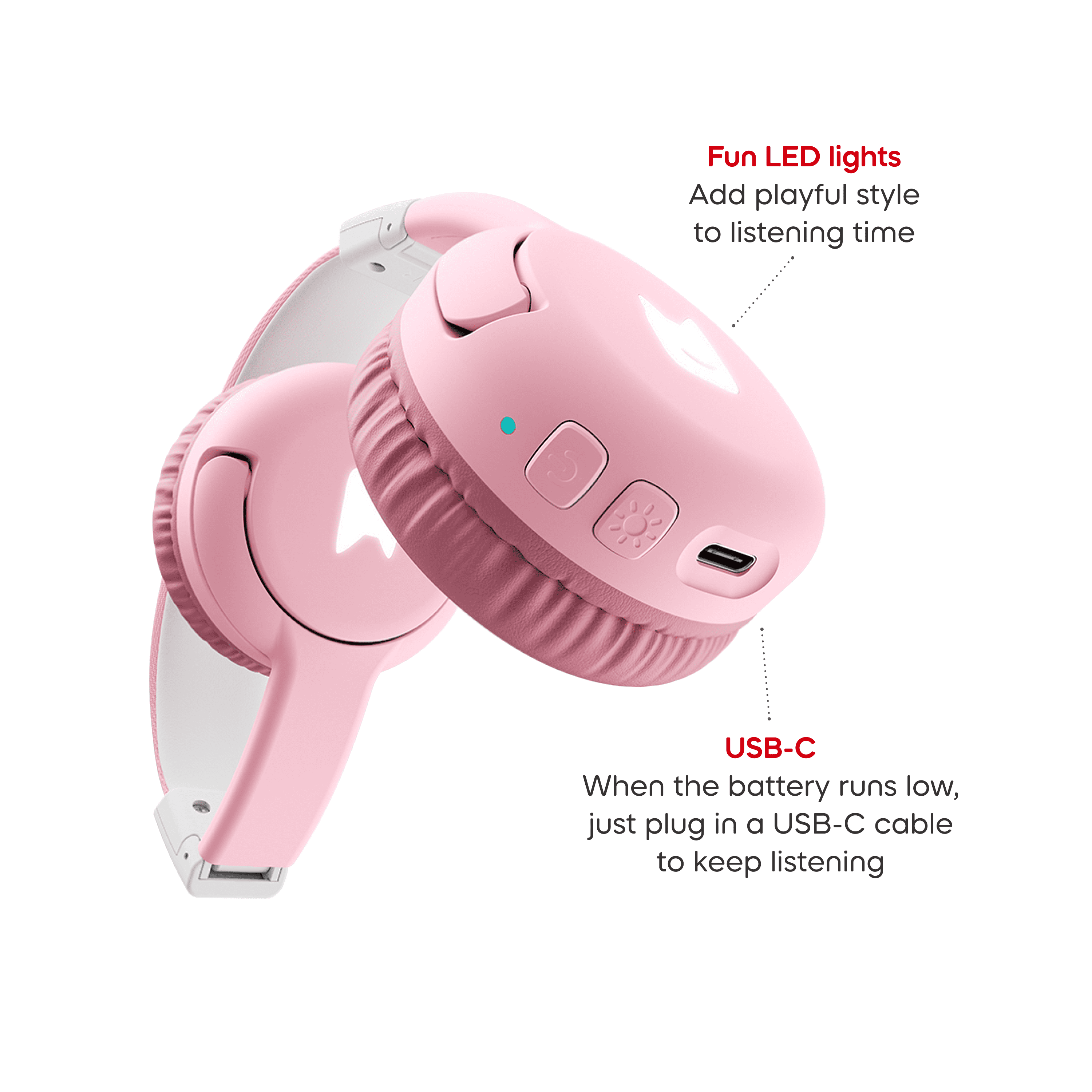 tonies Casque d’écoute Bluetooth: Rose nuage