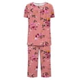 thumbnail image 5 of Pisexur Pajamas pour Femmes Ensemble, Femmes Pajamas, Chemisier Décontracté à Boutons Col Rond Manches Courtes Mode Poches Pantalon Pajamas Costume Rose, 5 of 5