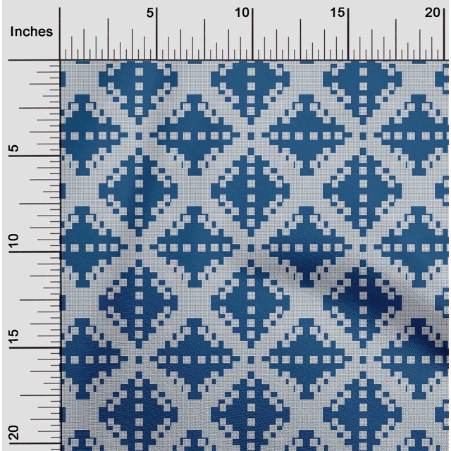 oneOone Georgette Viscose Fabric Check Kasuri Print Fabric By Yard 42 Inch Wide