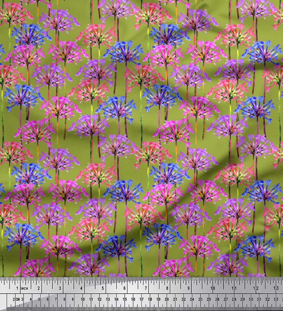 Soimoi Blue Heavy Canvas Fabric Diamond Geometric Printed Craft Fabric by the Yard 58 Inch Wide