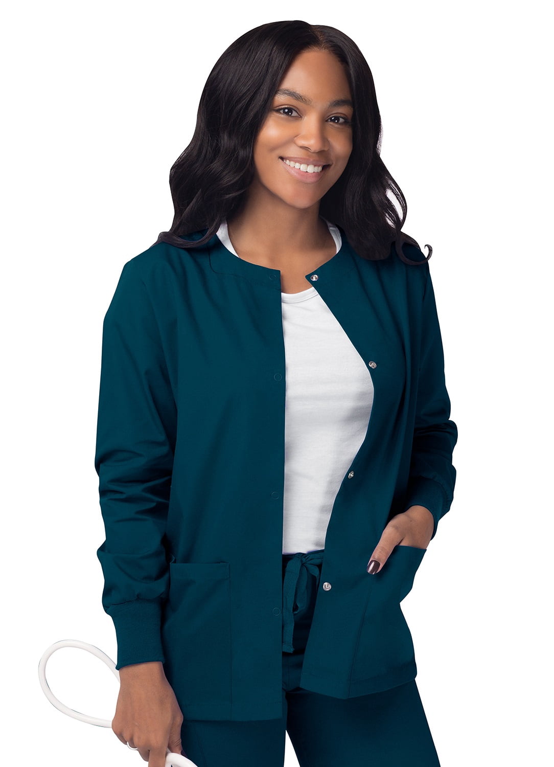 Sivvan Veste d'Échauffement pour Sarraus pour Femmes / Boutons-Pression à l'Avant - Col Rond