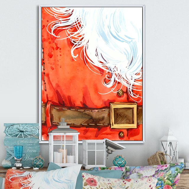 Designart Christmas Holiday Fancy Santa Claus II Traditional Floating Frame Wall Art