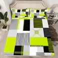 thumbnail image 2 of Erosebridal Geometry Lines Full Sheet Sets,Patchwork Rectangle Bedding Full Size,Stripe Bedroom Decor,Lightweight,4pcs, 2 of 7