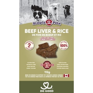 PRODUCT OF CANADA - Simply Pets Beef, Liver & Rice Dog Treats, 200g (2 Pack)