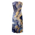 thumbnail image 5 of TJAZFJPA Longues Robes Formelles pour Femmes Robes d'Été Robe de Travail Sans Manches Manches Courtes Imprimé Col en V Robe Décontractée pour Femmes Robe Maxi Grande Taille Robes en Lin Robe de Fée Femmes, 5 of 5