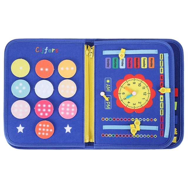 Xuanheng Planche d'Activités Montessori Jouets Planche Sensorielle pour Enfants Tout-Petits Enfants Bleu