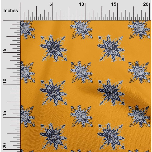 oneOone Cotton Cambric Fabric Floral Block Decor Fabric Printed BTY 56 Inch Wide