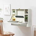 thumbnail image 4 of Gymax Wall Mounted Folding Laptop Desk Hideaway Organizer Storage Space Saver w/Drawer, 4 of 10