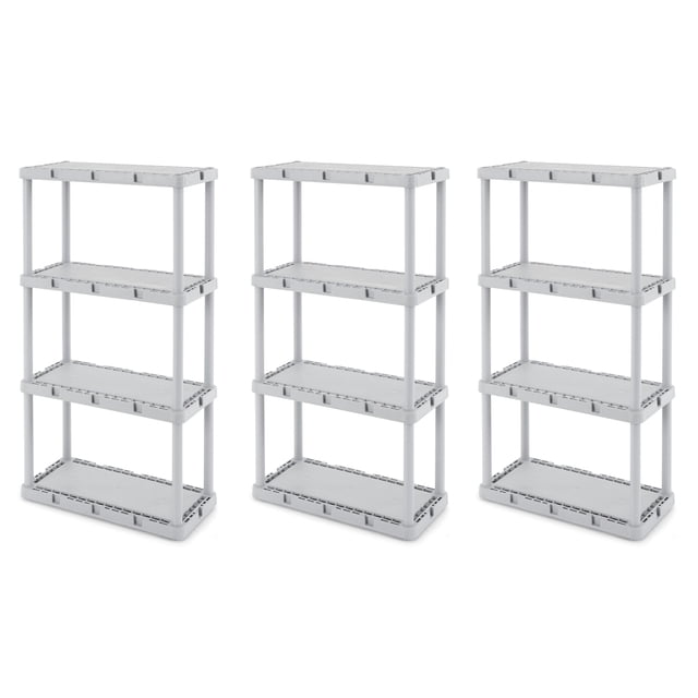 Gracious Living Knect-A-Shelf Système de Rangement Léger à 4 Niveaux (Lot de 3)