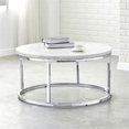 thumbnail image 2 of Steve Silver Echo White Marble and Chrome Metal Round Cocktail Table, 2 of 5
