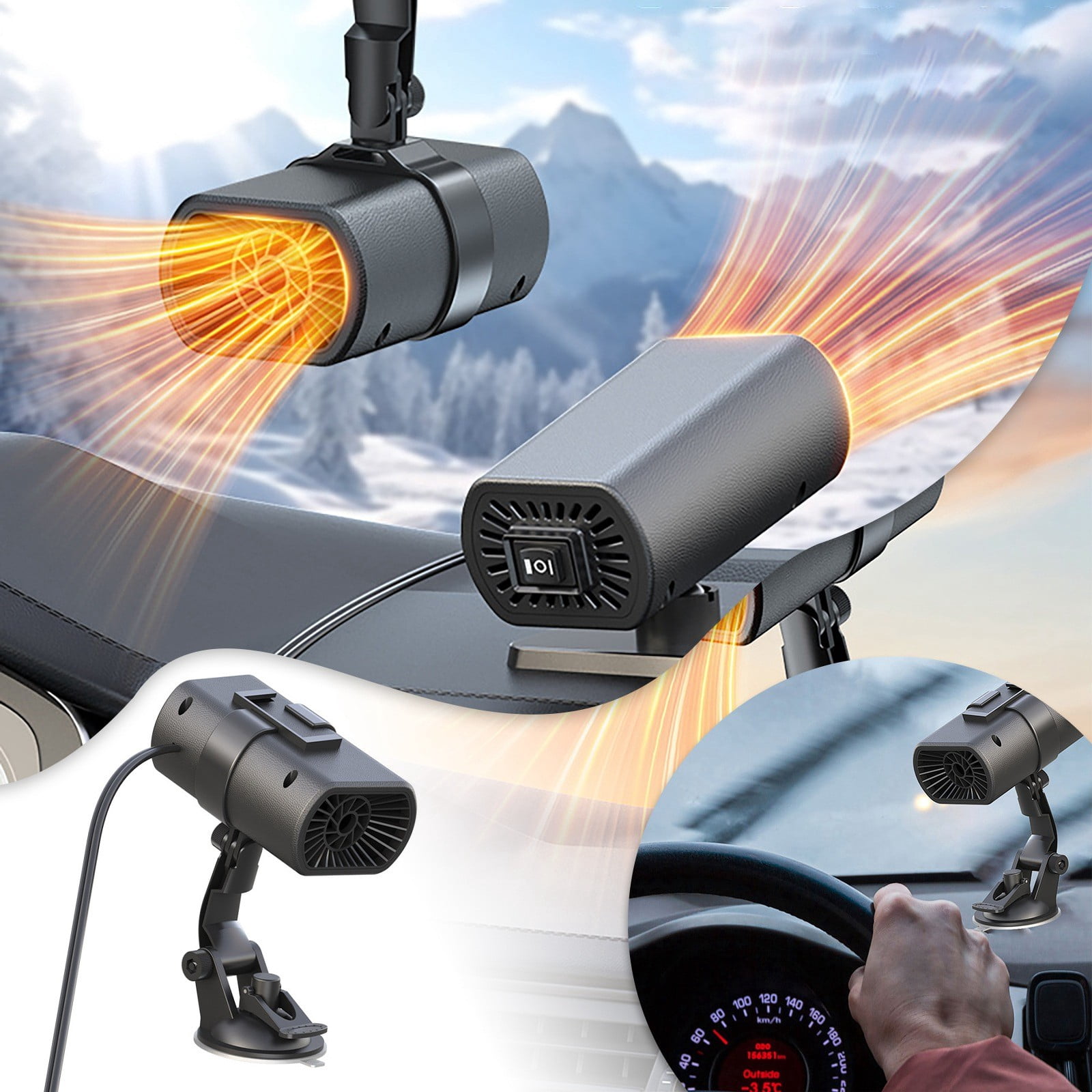 220W Winter Car Heater Heater Car High Power Heating Heater Car Defrost Snow Blower Fan Space Heaters for Indoor Use Small Room Kerosene Heater Indoor Garage Heater Indoor Bedroom Space Heater Large