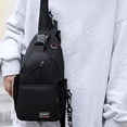 thumbnail image 1 of EGNMCR Waterproof Zipper Lock Changeable Shoulder/Double Shoulder Strap Bag Messenger Backpack With Headphone Hole With 2 Side Mesh Pockets Strap Backpack Hiking Backp,, 1 of 9