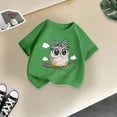 thumbnail image 4 of T-shirts Filles Imprimés Mignons Col Rond Manches Courtes Tee Été Mode Ample Vêtements Filles Tout-Petits Vert 8-10 Ans, 4 of 4
