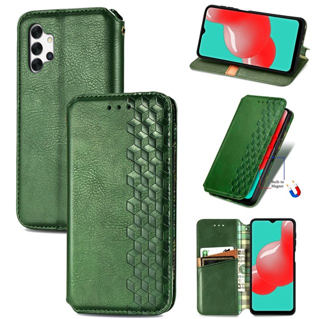 Case for Samsung Galaxy A32 5G Flip Cover Wallet Flip Cover Magnetic Protective - Green