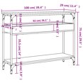 thumbnail image 4 of vidaXL Table Console avec Étagère Noire 100x29x75cm Bois Manufacturé, 4 of 7
