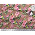 thumbnail image 2 of Soimoi Poly Georgette Fabric Bird,Leaves & Rose Floral Print Fabric by Yard 42 Inch Wide, 2 of 3