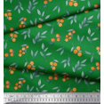 thumbnail image 2 of Soimoi Green polyester Crepe Fabric Berries Leaves Print Fabric by Yard 42 Inch Wide, 2 of 2