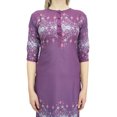 thumbnail image 2 of Bimba Tunique Violette pour Femme à Manches 3/4 kurti Kurta Imprimée Robe Ethnique-30, 2 of 5