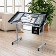 thumbnail image 2 of Yaheetech Adjustable Drafting Drawing Craft Table w/Storage Drawers,Silver, 2 of 10