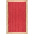 thumbnail image 2 of 6 Ft Square Red Jute Area Rug, Hand-Woven, Reversible, Farmhouse Boho Style, Durable & Pet-Friendly Rug for Living Room, Dining Room, and Bedroom, 2 of 5