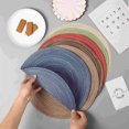 thumbnail image 1 of Round Braided Placemats Set of 1 Circle Place Mats Kitchen Table Mats Woven Heat Resistant Table Mats 14 Inch Non-Slip Kitchen Table Mats for Dining Table Wedding Party 36CM, 1 of 2