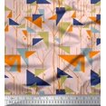thumbnail image 1 of Soimoi Rayon Fabric Dot,Branches & Triangle Geometric Print Fabric by The Yard 42 Inch Wide, 1 of 3