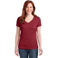 thumbnail image 4 of Hanes T-Shirt à Col en V Nano-T pour Femmes, TP, Rouge Vintage, 4 of 7