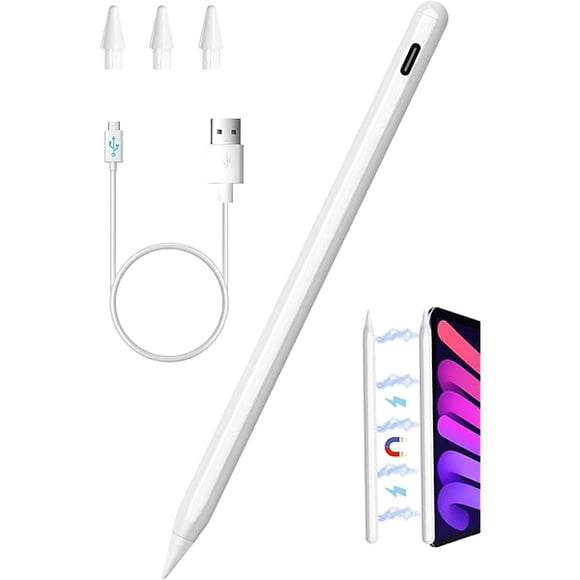 LinQingQ iPad Pencil 2nd Generation with Magnetic Wireless Charging, 3X Fast Charge for Apple iPad Pen,Stylus Pen Compatible with iPad Pro 11 in 1/2/3/4, iPad Pro 12.9 in 3/4/5/6, iPad Air 4/5, iPad m