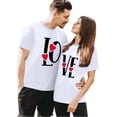 thumbnail image 4 of Chandails à Col Rond pour Couples Assortis, Imprimé de Lettres de la Saint-Valentin, Mode, Confortable, Coupe Ample, T-Shirt Décontracté Léger, Tunique, Haut Confortable et Doux, Chemisiers pour Lui et Elle, Vêtements de Vacances, Blanc, TTG, 4 of 6