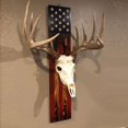 thumbnail image 3 of European Deer Mount Plaque Prey Display Rack Wooden Background Stars and Stripes Patterns Home Decor  A, 3 of 6