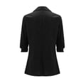 thumbnail image 4 of IMENGL Linen Casual 3/4 Stretchy Ruched Sleeve Lightweight Work Office Jacket, Black L, Size M-5XL, 4 of 9