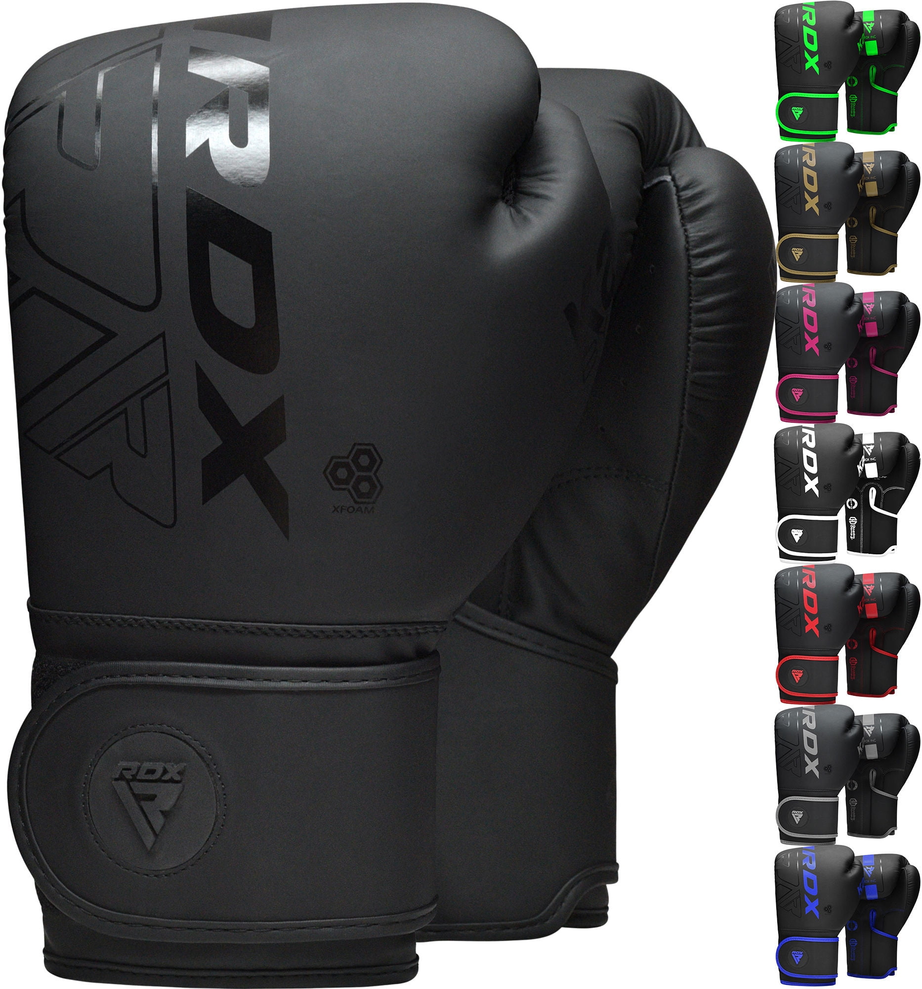 RDX Boxing Gloves Sparring, KARA Patent Training Mitt, MMA,Black,14oz