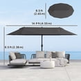 thumbnail image 3 of Outsunny Parasol de Patio Double Face de 15 Pi avec Double Auvent, Noir, 3 of 10