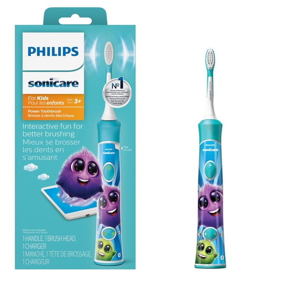 Philips Sonicare for Kids Bluetooth Connected Rechargeable Electric Toothbrush, Blue, HX6321/02