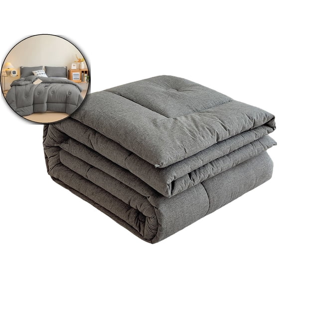 Dvruxg Soft Washed Microfiber Duvet Insert – Lightweight, All-Season Comforter, Breathable, Machine Washable, Gray(78.7"x90.6")