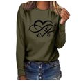thumbnail image 1 of Besolor Tuniques Automne Printemps pour Femmes 2024 Imprimé Cœur Col Rond Manches Longues Chemises Décontractées Amples Blouse Tee, 1 of 3